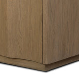 The traditional media console, reimagined. This warm oak piece features two sets of doors with shallow scalloping that draws the eye, providing a subtle visual flow. Rear cutouts for cord management.As lovers of natural aesthetics at Amethyst, we love the designer inspired Brookhurst Media Console - Drifted Oak Veneer. Amethyst Home provides interior design, new home construction design consulting, vintage area rugs, and lighting in the Winter Garden metro area.