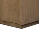 The classic wooden cabinet, reimagined. This warm oak piece features double doors with shallow scalloping that draws the eye, providing a subtle visual flow.As lovers of wabi sabi design at Amethyst, we love the designer inspired Brookhurst Small Cabinet - Drifted Oak Veneer. Amethyst Home provides interior design, new home construction design consulting, vintage area rugs, and lighting in the Laguna Beach metro area.