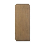 The classic wooden cabinet, reimagined. This warm oak piece features double doors with shallow scalloping that draws the eye, providing a subtle visual flow.As lovers of wabi sabi design at Amethyst, we love the designer inspired Brookhurst Small Cabinet - Drifted Oak Veneer. Amethyst Home provides interior design, new home construction design consulting, vintage area rugs, and lighting in the Seattle metro area.
