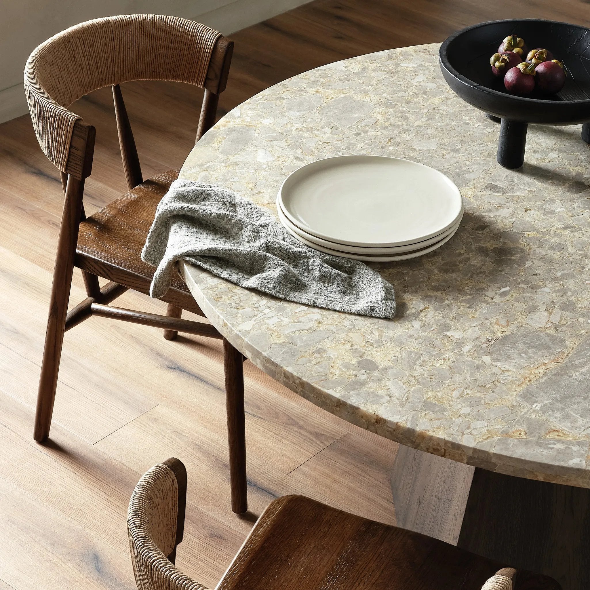 Featuring Buxton Natural Paper Rush Dining Chair by Four Hands at Amethyst Home. A solid oak dining chair defined by tapered legs and framing gives an updated look to the classic whistler chair. Finished with a paper rush wrapped detail on the back.Overall Dimensions: 19.50"w x 22.25"d x 31.50"hWeight : 20.79 lbsMaterials : Rush, Solid Oak. Amethyst Home provides interior design, new home construction design consulting, vintage area rugs, and lighting in the Salt Lake City metro area.
