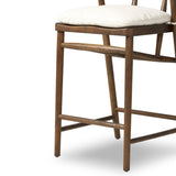 Featuring Buxton Savile Flax Bar + Counter Stool by Four Hands at Amethyst Home. A solid oak counter stool defined by tapered legs and framing gives an updated look to the classic whistler chair. Finished with a paper rush wrapped detail on the back.BarOverall Dimensions: 19.25"w x 22.25"d x 42.75"hWeight: 23.70 lbsCounterOverall Dimensions: 19.50"w x 22.25"d x. Amethyst Home provides interior design, new home construction design consulting, vintage area rugs, and lighting in the Tampa metro area.