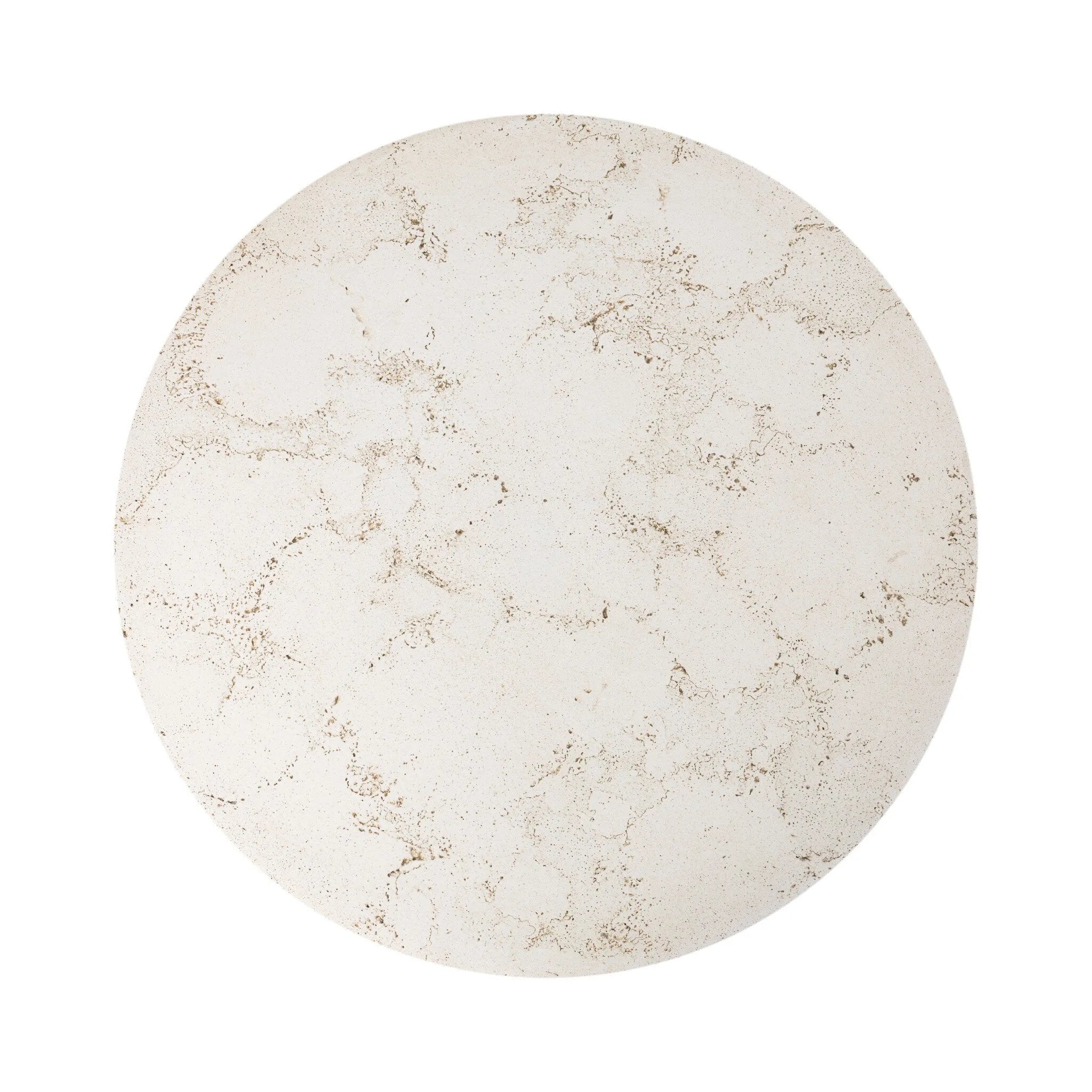 Cast concrete shapes a drum-style outdoor end table, with a linear pattern layered for added texture. Finished with a parchment-like textural feel. Cover or store inside during inclement weather and when not in use.As enthusiasts of luxe style at Amethyst, we love the optimistic inspired Callisto Outdoor End Table - Aged White Concrete. Amethyst Home provides interior design, new home construction design consulting, vintage area rugs, and lighting in the Omaha metro area.