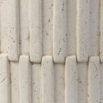 Cast concrete shapes a drum-style outdoor end table, with a linear pattern layered for added texture. Finished with a parchment-like textural feel. Cover or store inside during inclement weather and when not in use.As enthusiasts of luxe style at Amethyst, we love the optimistic inspired Callisto Outdoor End Table - Aged White Concrete. Amethyst Home provides interior design, new home construction design consulting, vintage area rugs, and lighting in the Salt Lake City metro area.