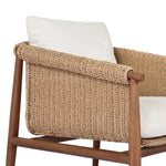 Featuring Cambrie Arashi Salt Outdoor Chair by Four Hands at Amethyst Home. Bring home vintage inspiration. The sling shape of this outdoor chair features a reimagined bucket seat in woven faux hyacinth, finished with rounded tapered legs that mirror the shape of the frame. Cover or store indoors during inclement weather and when not in use. Overall Dimen. Amethyst Home provides interior design, new home construction design consulting, vintage area rugs, and lighting in the Los Angeles metro area.