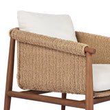 Featuring Cambrie Arashi Salt Outdoor Chair by Four Hands at Amethyst Home. Bring home vintage inspiration. The sling shape of this outdoor chair features a reimagined bucket seat in woven faux hyacinth, finished with rounded tapered legs that mirror the shape of the frame. Cover or store indoors during inclement weather and when not in use. Overall Dimen. Amethyst Home provides interior design, new home construction design consulting, vintage area rugs, and lighting in the Los Angeles metro area.