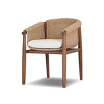 Featuring Cambrie Arashi Salt Outdoor Dining Chair by Four Hands at Amethyst Home. Bring home vintage inspiration. The sling shape of this outdoor dining chair features a reimagined bucket seat in woven faux hyacinth, finished with rounded tapered legs that mirror the shape of the frame. Cover or store indoors during inclement weather and when not in use. . Amethyst Home provides interior design, new home construction design consulting, vintage area rugs, and lighting in the Alpharetta metro area.