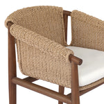Featuring Cambrie Arashi Salt Outdoor Dining Chair by Four Hands at Amethyst Home. Bring home vintage inspiration. The sling shape of this outdoor dining chair features a reimagined bucket seat in woven faux hyacinth, finished with rounded tapered legs that mirror the shape of the frame. Cover or store indoors during inclement weather and when not in use. O. Amethyst Home provides interior design, new home construction design consulting, vintage area rugs, and lighting in the Calabasas metro area.