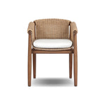 Featuring Cambrie Arashi Salt Outdoor Dining Chair by Four Hands at Amethyst Home. Bring home vintage inspiration. The sling shape of this outdoor dining chair features a reimagined bucket seat in woven faux hyacinth, finished with rounded tapered legs that mirror the shape of the frame. Cover or store indoors during inclement weather and when not in use.. Amethyst Home provides interior design, new home construction design consulting, vintage area rugs, and lighting in the Los Angeles metro area.