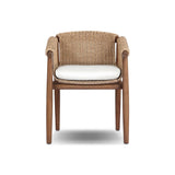 Featuring Cambrie Arashi Salt Outdoor Dining Chair by Four Hands at Amethyst Home. Bring home vintage inspiration. The sling shape of this outdoor dining chair features a reimagined bucket seat in woven faux hyacinth, finished with rounded tapered legs that mirror the shape of the frame. Cover or store indoors during inclement weather and when not in use.. Amethyst Home provides interior design, new home construction design consulting, vintage area rugs, and lighting in the Los Angeles metro area.