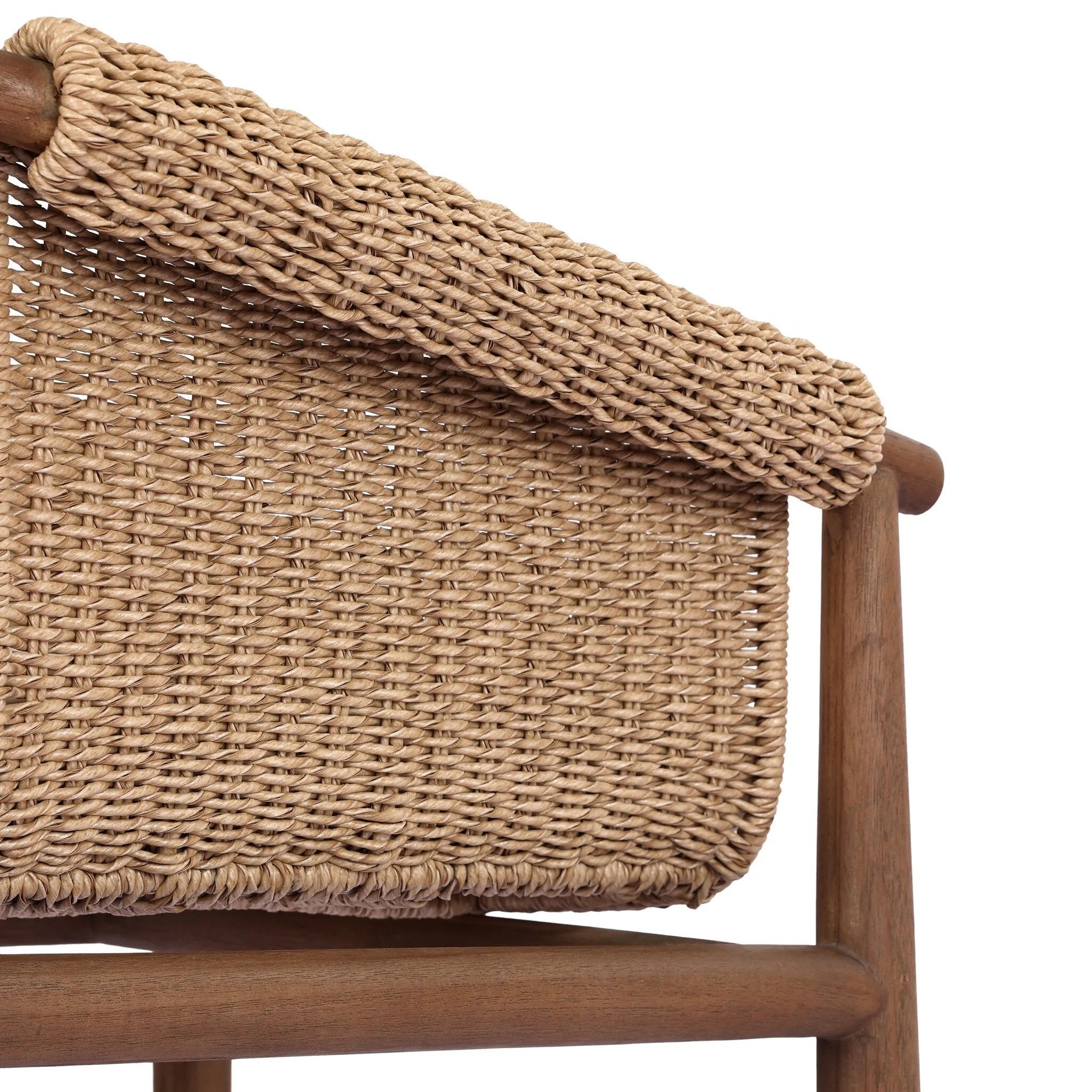 Featuring Cambrie Arashi Salt Outdoor Dining Chair by Four Hands at Amethyst Home. Bring home vintage inspiration. The sling shape of this outdoor dining chair features a reimagined bucket seat in woven faux hyacinth, finished with rounded tapered legs that mirror the shape of the frame. Cover or store indoors during inclement weather and when not in use. Ov. Amethyst Home provides interior design, new home construction design consulting, vintage area rugs, and lighting in the Monterey metro area.