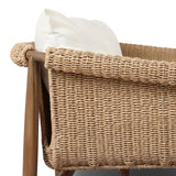 Featuring Cambrie Arashi Salt Outdoor Sofa 76" by Four Hands at Amethyst Home. Bring home vintage inspiration. The sling shape of this outdoor sofa features a reimagined bucket seat in woven faux hyacinth, finished with rounded tapered legs that mirror the shape of the frame. Cover or store indoors during inclement weather and when not in use. Overall Dimens. Amethyst Home provides interior design, new home construction design consulting, vintage area rugs, and lighting in the Portland metro area.