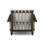 Featuring Cardiff Faye Sand Outdoor Chair by Four Hands at Amethyst Home. Angular FSC®-certified teak framing paired with softened dowel edges crafts a bench-made, transitional outdoor chair. Strap detailing supports the loose, knife-edge back cushion, complemented by a heavy fixed seat cushion — adding a touch of weight to the airy design. Cover or store in. Amethyst Home provides interior design, new home construction design consulting, vintage area rugs, and lighting in the Monterey metro area.