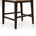 Featuring Carlo Alcala Fawn Bar + Counter Stool by Four Hands at Amethyst Home. Get back to the basics with this understated modern dining seating. Its simple shape includes a split back design that lets the upholstery peek through. High-performance fabric ideal for the counter, framed out by dark-finished oak.BarOverall Dimensions: 20.75"w x 26.00"d x 43.5. Amethyst Home provides interior design, new home construction design consulting, vintage area rugs, and lighting in the Park City metro area.