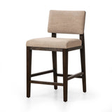 Featuring Carlo Alcala Fawn Bar + Counter Stool by Four Hands at Amethyst Home. Get back to the basics with this understated modern dining seating. Its simple shape includes a split back design that lets the upholstery peek through. High-performance fabric ideal for the counter, framed out by dark-finished oak.BarOverall Dimensions: 20.75"w x 26.00"d x 43.50". Amethyst Home provides interior design, new home construction design consulting, vintage area rugs, and lighting in the Seattle metro area.
