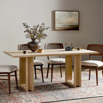Featuring Carmel Natural Mango Dining Table by Four Hands at Amethyst Home. Made from solid mango with a light, natural finish, a clean, rectangular dining table is ready to seat six to eight guests comfortably.Overall Dimensions: 72"W x 40"L x 30"H
Collection: PrescottColors: Natural MangoMaterials: Solid Mango Weight: 135.48 lbs. Amethyst Home provides interior design, new home construction design consulting, vintage area rugs, and lighting in the Austin metro area.