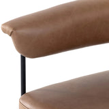 Featuring Carrie Chaps Saddle Bar + Counter Stool by Four Hands at Amethyst Home. Airy and light with slim, matte black-finished iron framing, tan top-grain leather lends sleekness to a beautifully sculpted counter style featuring a yoke back and exterior fold detailing.BarOverall Dimensions: 25.50"w x 23.00"d x 39.50"hWeight: 33.95 lbsCounterOverall Dimen. Amethyst Home provides interior design, new home construction design consulting, vintage area rugs, and lighting in the Alpharetta metro area.