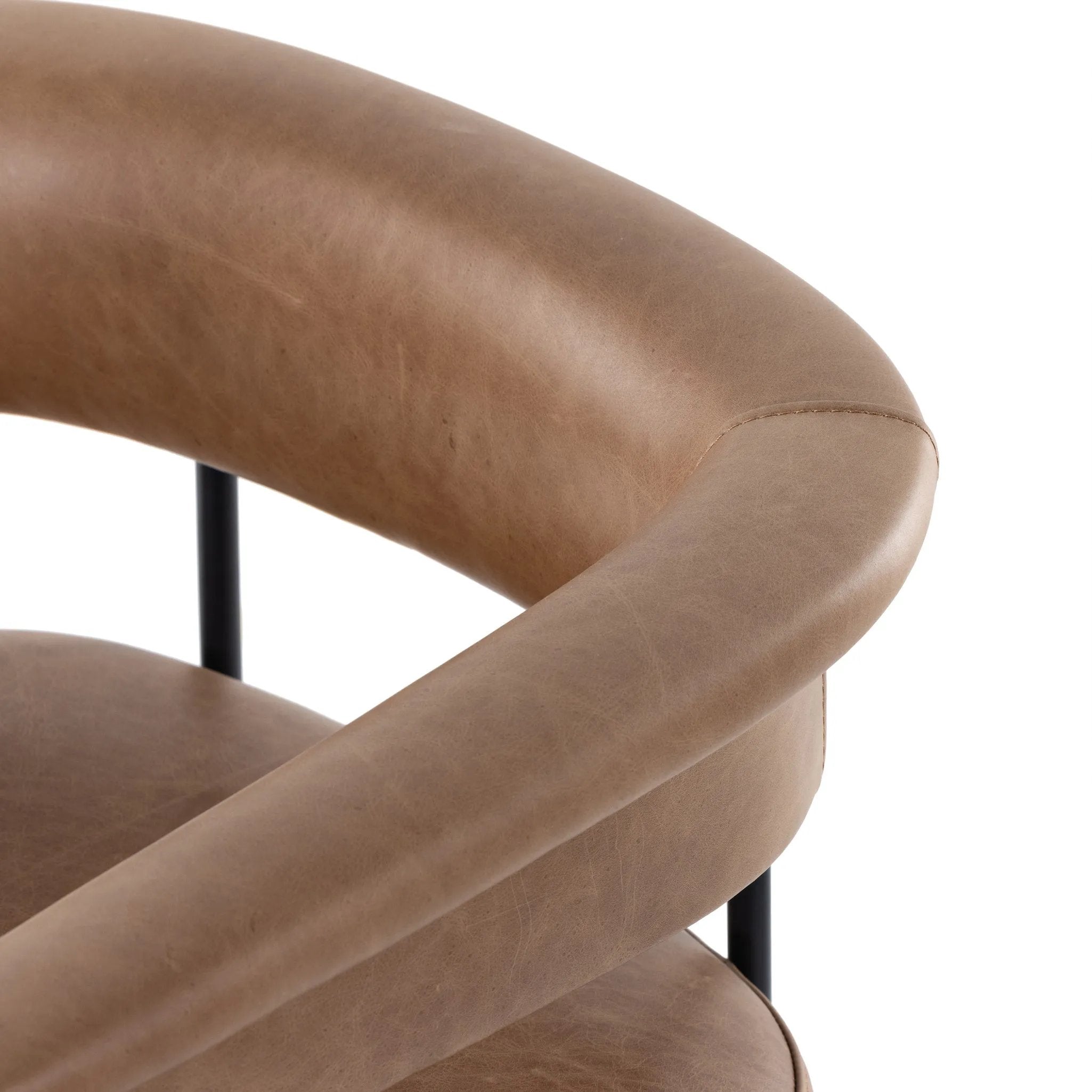 Featuring Carrie Chaps Saddle Bar + Counter Stool by Four Hands at Amethyst Home. Airy and light with slim, matte black-finished iron framing, tan top-grain leather lends sleekness to a beautifully sculpted counter style featuring a yoke back and exterior fold detailing.BarOverall Dimensions: 25.50"w x 23.00"d x 39.50"hWeight: 33.95 lbsCounterOverall Dimens. Amethyst Home provides interior design, new home construction design consulting, vintage area rugs, and lighting in the Calabasas metro area.