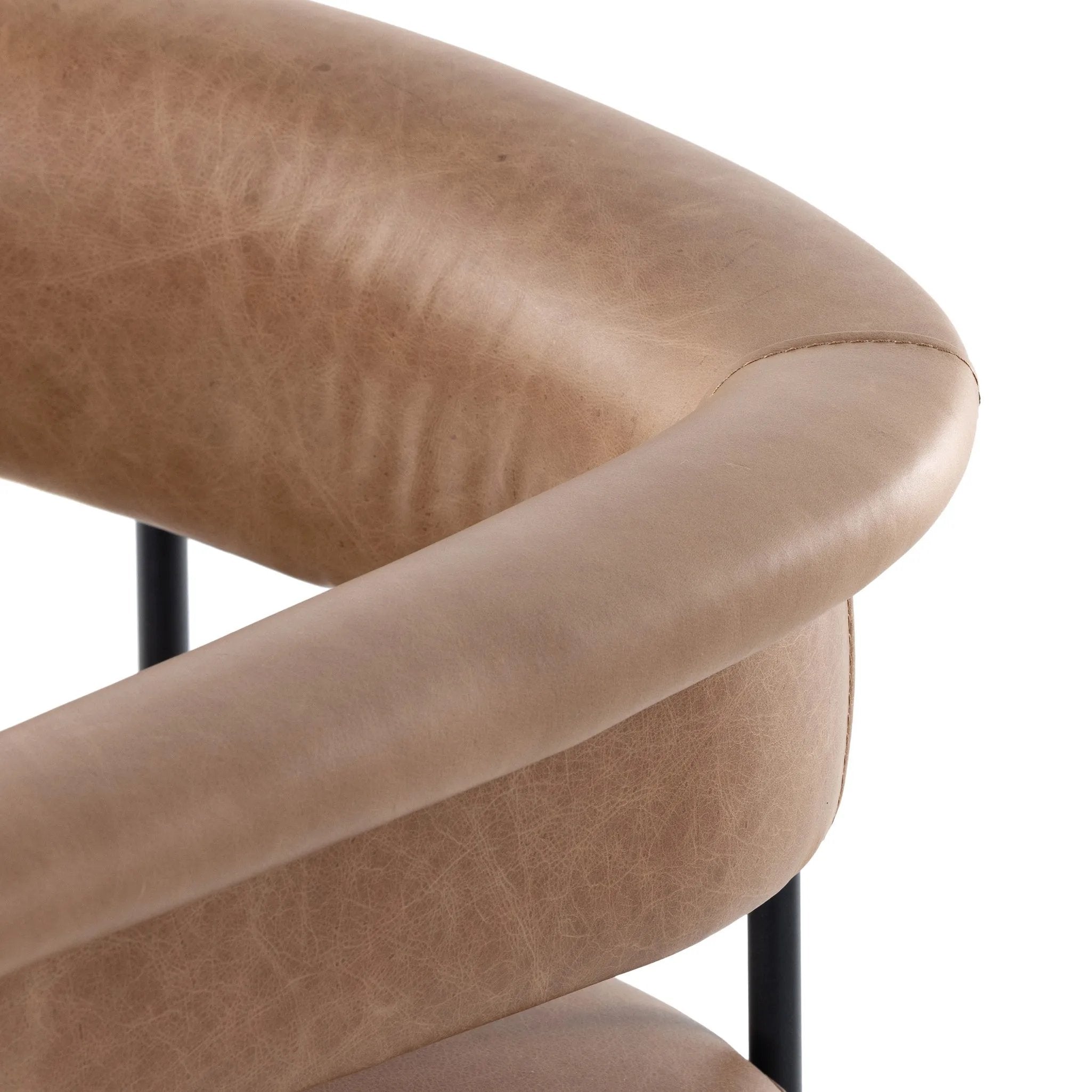 Featuring Carrie Chaps Saddle Bar + Counter Stool by Four Hands at Amethyst Home. Airy and light with slim, matte black-finished iron framing, tan top-grain leather lends sleekness to a beautifully sculpted counter style featuring a yoke back and exterior fold detailing.BarOverall Dimensions: 25.50"w x 23.00"d x 39.50"hWeight: 33.95 lbsCounterOverall Dimension. Amethyst Home provides interior design, new home construction design consulting, vintage area rugs, and lighting in the Dallas metro area.