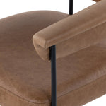 Featuring Carrie Chaps Saddle Bar + Counter Stool by Four Hands at Amethyst Home. Airy and light with slim, matte black-finished iron framing, tan top-grain leather lends sleekness to a beautifully sculpted counter style featuring a yoke back and exterior fold detailing.BarOverall Dimensions: 25.50"w x 23.00"d x 39.50"hWeight: 33.95 lbsCounterOverall Dime. Amethyst Home provides interior design, new home construction design consulting, vintage area rugs, and lighting in the Los Angeles metro area.
