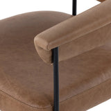 Featuring Carrie Chaps Saddle Bar + Counter Stool by Four Hands at Amethyst Home. Airy and light with slim, matte black-finished iron framing, tan top-grain leather lends sleekness to a beautifully sculpted counter style featuring a yoke back and exterior fold detailing.BarOverall Dimensions: 25.50"w x 23.00"d x 39.50"hWeight: 33.95 lbsCounterOverall Dime. Amethyst Home provides interior design, new home construction design consulting, vintage area rugs, and lighting in the Los Angeles metro area.
