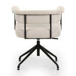 Featuring Carrie Light Camel Desk Chair by Four Hands at Amethyst Home. Airy and light with slim, black-finished iron framing, light camel-colored upholstery lends texture to a sculpted desk chair featuring a yoke back and exterior fold detailing. Height adjustable and with 360 swivel for everyday comfort.Overall Dimensions: 25.50"w x 23.00"d x 27.50"hWeight :. Amethyst Home provides interior design, new home construction design consulting, vintage area rugs, and lighting in the Austin metro area.