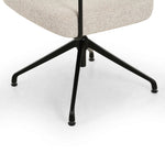 Featuring Carrie Light Camel Desk Chair by Four Hands at Amethyst Home. Airy and light with slim, black-finished iron framing, light camel-colored upholstery lends texture to a sculpted desk chair featuring a yoke back and exterior fold detailing. Height adjustable and with 360 swivel for everyday comfort.Overall Dimensions: 25.50"w x 23.00"d x 27.50"hWeight :. Amethyst Home provides interior design, new home construction design consulting, vintage area rugs, and lighting in the Boston metro area.