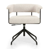 Featuring Carrie Light Camel Desk Chair by Four Hands at Amethyst Home. Airy and light with slim, black-finished iron framing, light camel-colored upholstery lends texture to a sculpted desk chair featuring a yoke back and exterior fold detailing. Height adjustable and with 360 swivel for everyday comfort.Overall Dimensions: 25.50"w x 23.00"d x 27.50"hWeigh. Amethyst Home provides interior design, new home construction design consulting, vintage area rugs, and lighting in the San Diego metro area.