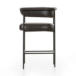Featuring Carrie Sonoma Black Bar + Counter Stool by Four Hands at Amethyst Home. Airy and light with slim, black-finished iron framing, top-grain leather lends texture to a beautifully sculpted bar stool featuring a yoke back plus fold detailing.BarOverall Dimensions: 25.50"w x 23.00"d x 39.50"hWeight: 33.95 lbsCounterOverall Dimensions: 25.50"w x 23.00"d x . Amethyst Home provides interior design, new home construction design consulting, vintage area rugs, and lighting in the Houston metro area.