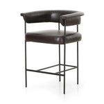 Featuring Carrie Sonoma Black Bar + Counter Stool by Four Hands at Amethyst Home. Airy and light with slim, black-finished iron framing, top-grain leather lends texture to a beautifully sculpted bar stool featuring a yoke back plus fold detailing.BarOverall Dimensions: 25.50"w x 23.00"d x 39.50"hWeight: 33.95 lbsCounterOverall Dimensions: 25.50"w x 23.00. Amethyst Home provides interior design, new home construction design consulting, vintage area rugs, and lighting in the Laguna Beach metro area.