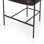 Featuring Carrie Sonoma Black Bar + Counter Stool by Four Hands at Amethyst Home. Airy and light with slim, black-finished iron framing, top-grain leather lends texture to a beautifully sculpted bar stool featuring a yoke back plus fold detailing.BarOverall Dimensions: 25.50"w x 23.00"d x 39.50"hWeight: 33.95 lbsCounterOverall Dimensions: 25.50"w x 23.00"d x 35. Amethyst Home provides interior design, new home construction design consulting, vintage area rugs, and lighting in the Miami metro area.