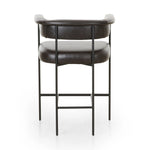 Featuring Carrie Sonoma Black Bar + Counter Stool by Four Hands at Amethyst Home. Airy and light with slim, black-finished iron framing, top-grain leather lends texture to a beautifully sculpted bar stool featuring a yoke back plus fold detailing.BarOverall Dimensions: 25.50"w x 23.00"d x 39.50"hWeight: 33.95 lbsCounterOverall Dimensions: 25.50"w x 23.00"d . Amethyst Home provides interior design, new home construction design consulting, vintage area rugs, and lighting in the Nashville metro area.