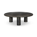 Featuring Cary Distressed Bronze Coffee Table by Four Hands at Amethyst Home. A round, three-legged coffee table of cast aluminum is finished in a beautiful distressed bronze. The result: a luxe take on industrial that moves between spaces and styles with ease.Overall Dimensions: 50.00"w x 50.00"d x 15.75"hWeight : 132.54 lbsMaterials: Aluminum. Amethyst Home provides interior design, new home construction design consulting, vintage area rugs, and lighting in the Dallas metro area.