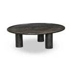 Featuring Cary Distressed Bronze Coffee Table by Four Hands at Amethyst Home. A round, three-legged coffee table of cast aluminum is finished in a beautiful distressed bronze. The result: a luxe take on industrial that moves between spaces and styles with ease.Overall Dimensions: 50.00"w x 50.00"d x 15.75"hWeight : 132.54 lbsMaterials: Aluminum. Amethyst Home provides interior design, new home construction design consulting, vintage area rugs, and lighting in the Des Moines metro area.