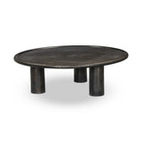 Featuring Cary Distressed Bronze Coffee Table by Four Hands at Amethyst Home. A round, three-legged coffee table of cast aluminum is finished in a beautiful distressed bronze. The result: a luxe take on industrial that moves between spaces and styles with ease.Overall Dimensions: 50.00"w x 50.00"d x 15.75"hWeight : 132.54 lbsMaterials: Aluminum. Amethyst Home provides interior design, new home construction design consulting, vintage area rugs, and lighting in the Des Moines metro area.