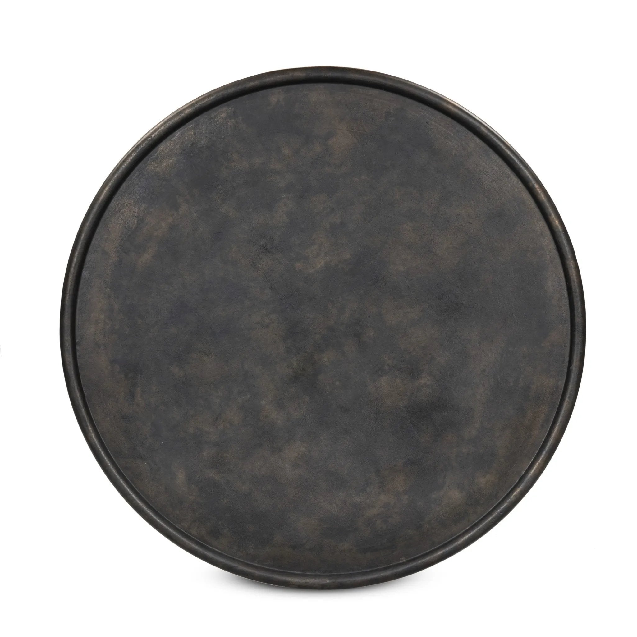 Featuring Cary Distressed Bronze Coffee Table by Four Hands at Amethyst Home. A round, three-legged coffee table of cast aluminum is finished in a beautiful distressed bronze. The result: a luxe take on industrial that moves between spaces and styles with ease.Overall Dimensions: 50.00"w x 50.00"d x 15.75"hWeight : 132.54 lbsMaterials: Aluminum. Amethyst Home provides interior design, new home construction design consulting, vintage area rugs, and lighting in the Scottsdale metro area.