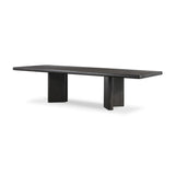 Featuring Castro Dark Espresso Reclaimed French Oak Dining Table 118" by Four Hands at Amethyst Home. Designed in partnership with longtime Four Hands collaborator Thomas Bina and Brazilian designer Ronald Sasson, a grand-scale dining table is made from solid reclaimed French oak finished in a deep espresso. Rounded edges add a softer, fluid look. Seats 12.Ove. Amethyst Home provides interior design, new home construction design consulting, vintage area rugs, and lighting in the Boston metro area.