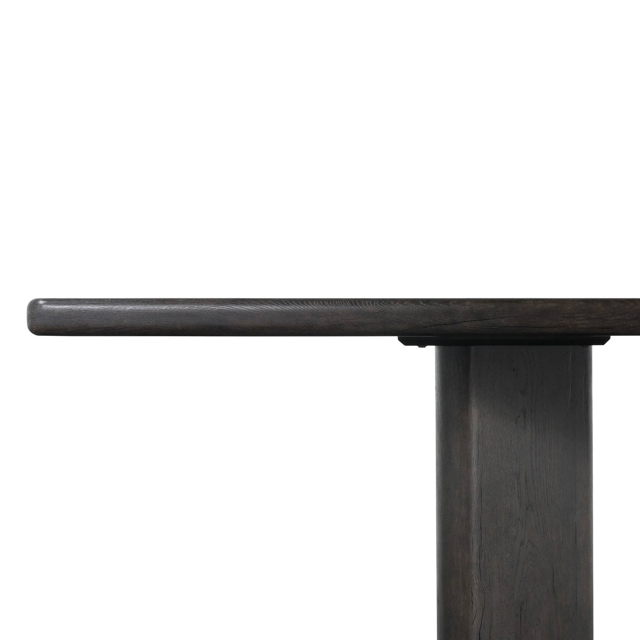 Featuring Castro Dark Espresso Reclaimed French Oak Dining Table 118" by Four Hands at Amethyst Home. Designed in partnership with longtime Four Hands collaborator Thomas Bina and Brazilian designer Ronald Sasson, a grand-scale dining table is made from solid reclaimed French oak finished in a deep espresso. Rounded edges add a softer, fluid look. Seats 12.. Amethyst Home provides interior design, new home construction design consulting, vintage area rugs, and lighting in the Park City metro area.