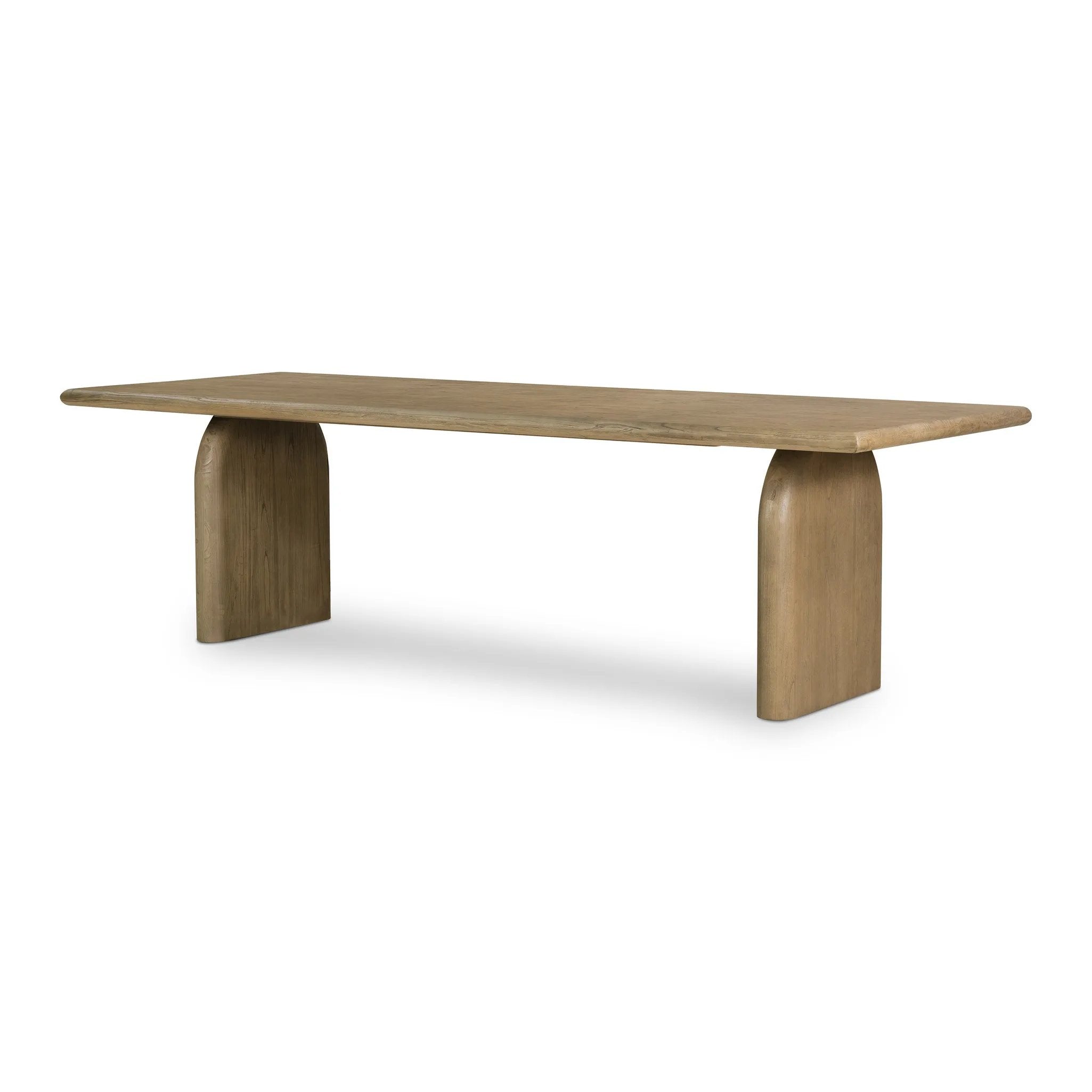 Designed in partnership with longtime Four Hands collaborator Thomas Bina and Brazilian designer Ronald Sasson, a grand-scale dining table is made from solid reclaimed French oak in a natural finish. Rounded edges add a softer, fluid look Amethyst Home provides interior design, new home construction design consulting, vintage area rugs, and lighting in the Houston metro area.