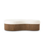 Elevate any room with a curvy statement bench. Made from a kidney-shaped base of toasted ash veneer and a soft, durable Crypton seat. Soft, easy to clean and free of PFAS, Crypton performance fabric is specially engineered for protection against stains, moisture and odor. Amethyst Home provides interior design, new home construction design consulting, vintage area rugs, and lighting in the Alpharetta metro area.