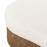 Elevate any room with a curvy statement bench. Made from a kidney-shaped base of toasted ash veneer and a soft, durable Crypton seat. Soft, easy to clean and free of PFAS, Crypton performance fabric is specially engineered for protection against stains, moisture and odor. Amethyst Home provides interior design, new home construction design consulting, vintage area rugs, and lighting in the Kansas City metro area.