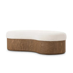 Elevate any room with a curvy statement bench. Made from a kidney-shaped base of toasted ash veneer and a soft, durable Crypton seat. Soft, easy to clean and free of PFAS, Crypton performance fabric is specially engineered for protection against stains, moisture and odor. Amethyst Home provides interior design, new home construction design consulting, vintage area rugs, and lighting in the Tampa metro area.