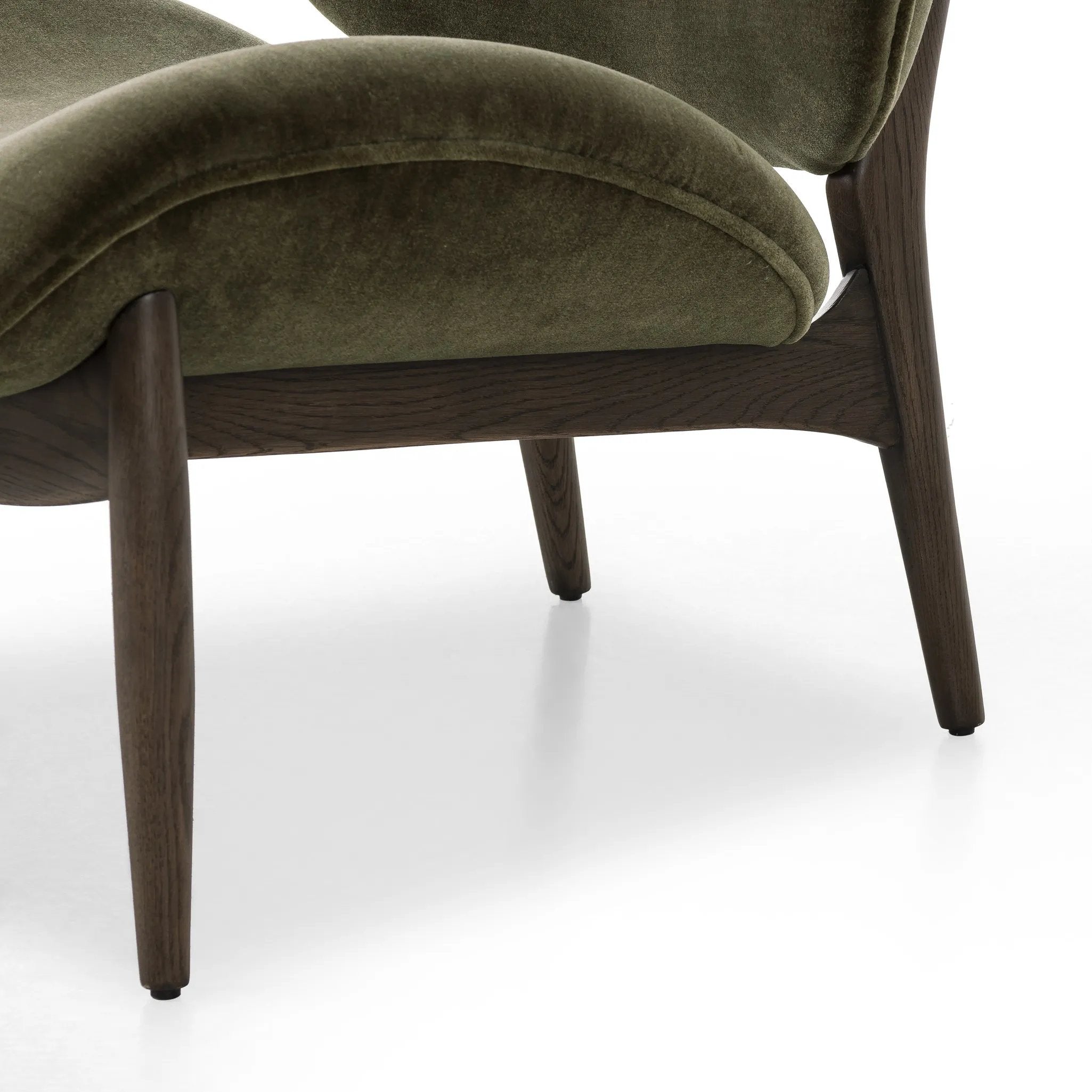 Featuring Celine Monte Olive Chair by Four Hands at Amethyst Home. This perfect accent chair, designed for unwinding. Upholstered in a velvety olive chenille made from recycled materials, with wide proportions and cozy curves and cushioning. Slim, tapered wooden legs balance the look.Overall Dimensions: 29.00"w x 33.50"d x 29.00"hWeight : 32.41 lbsMaterial. Amethyst Home provides interior design, new home construction design consulting, vintage area rugs, and lighting in the Scottsdale metro area.