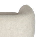 Meet modern comfort. Clean curves, impeccable tailoring and a soft, slightly heathered outdoor-friendly boucle bring an elevated, vintage European-inspired look to this outdoor swivel chair. Cover or store inside during inclement weather and when not in use. Amethyst Home provides interior design, new home construction design consulting, vintage area rugs, and lighting in the Dallas metro area.