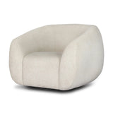 Meet modern comfort. Clean curves, impeccable tailoring and a soft, slightly heathered outdoor-friendly boucle bring an elevated, vintage European-inspired look to this outdoor swivel chair. Cover or store inside during inclement weather and when not in use. Amethyst Home provides interior design, new home construction design consulting, vintage area rugs, and lighting in the Miami metro area.