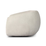 Meet modern comfort. Clean curves, impeccable tailoring and a soft, slightly heathered outdoor-friendly boucle bring an elevated, vintage European-inspired look to this outdoor swivel chair. Cover or store inside during inclement weather and when not in use. Amethyst Home provides interior design, new home construction design consulting, vintage area rugs, and lighting in the Seattle metro area.