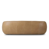 Meet modern comfort. Clean curves, impeccable tailoring and taupe top-grain leather with a pronounced grain bring an elevated, European-inspired look to this sofa Amethyst Home provides interior design, new home construction design consulting, vintage area rugs, and lighting in the Miami metro area.