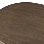 Crafted from brown reclaimed wood enriched with natural antiquing. A rounded bullnose edge and the lower shelf add functionality, while the round ball details provide a crafted finish. A design collaboration by Amber Lewis and Four Hands. This item has limited online distribution and may not be sold on websites without prior approval. Amethyst Home provides interior design, new home construction design consulting, vintage area rugs, and lighting in the Monterey metro area.