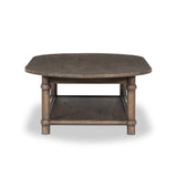 Crafted from brown reclaimed wood enriched with natural antiquing. A rounded bullnose edge and the lower shelf add functionality, while the round ball details provide a crafted finish. A design collaboration by Amber Lewis and Four Hands. This item has limited online distribution and may not be sold on websites without prior approval. Amethyst Home provides interior design, new home construction design consulting, vintage area rugs, and lighting in the Washington metro area.