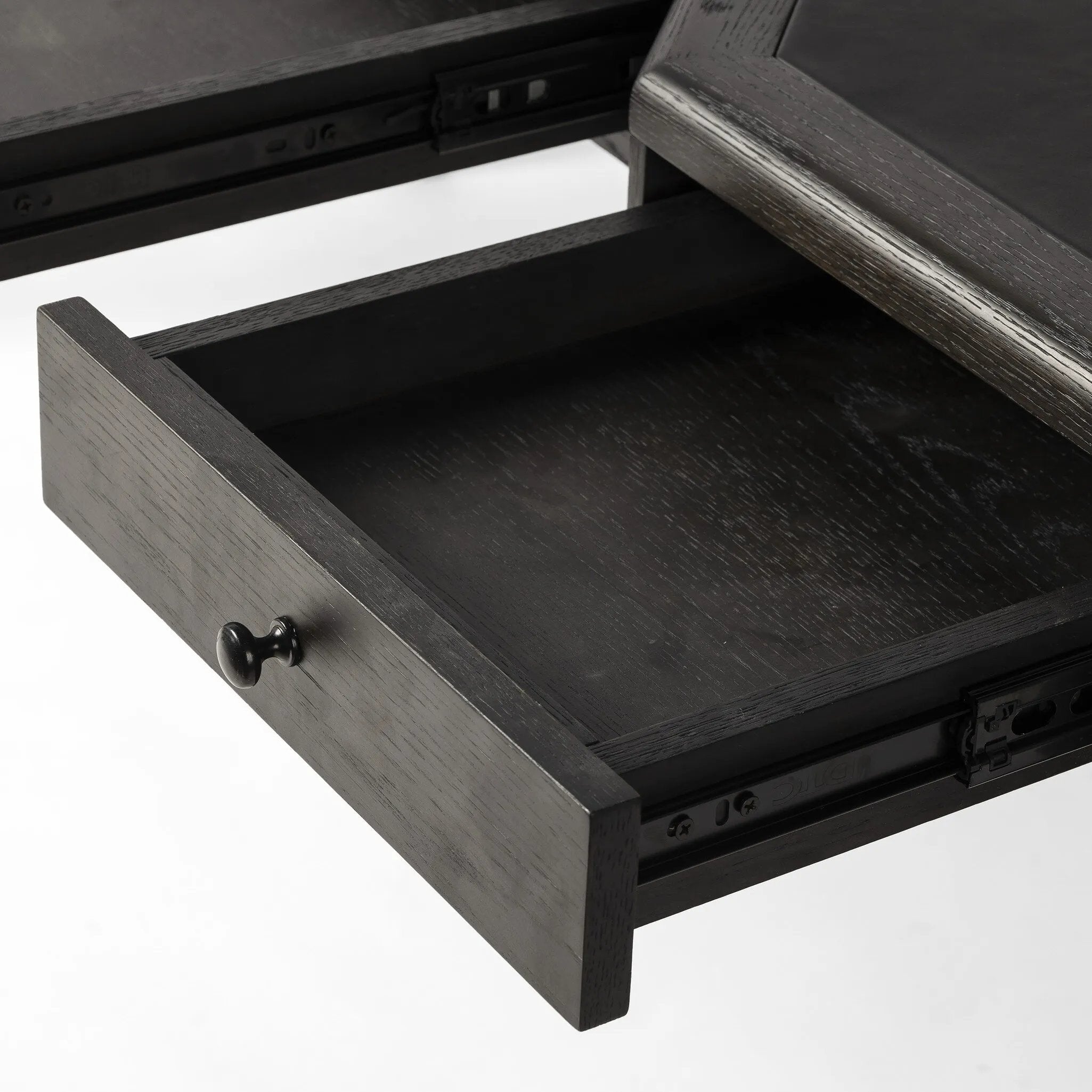 Featuring Claude Distressed Black Oak Veneer Desk by Four Hands at Amethyst Home. This refreshed directoire-style desk pairs a 100% top-grain leather inset top with a unique reverse breakfront and recessed center drawer. Finished in distressed black oak, it offers the workspace a classic yet updated feel.
Overall Dimensions: 28.0" L x 68.0 " W x 30.0" H
Materia. Amethyst Home provides interior design, new home construction design consulting, vintage area rugs, and lighting in the Omaha metro area.