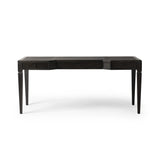 Featuring Claude Distressed Black Oak Veneer Desk by Four Hands at Amethyst Home. This refreshed directoire-style desk pairs a 100% top-grain leather inset top with a unique reverse breakfront and recessed center drawer. Finished in distressed black oak, it offers the workspace a classic yet updated feel.
Overall Dimensions: 28.0" L x 68.0 " W x 30.0" H
Mat. Amethyst Home provides interior design, new home construction design consulting, vintage area rugs, and lighting in the Park City metro area.